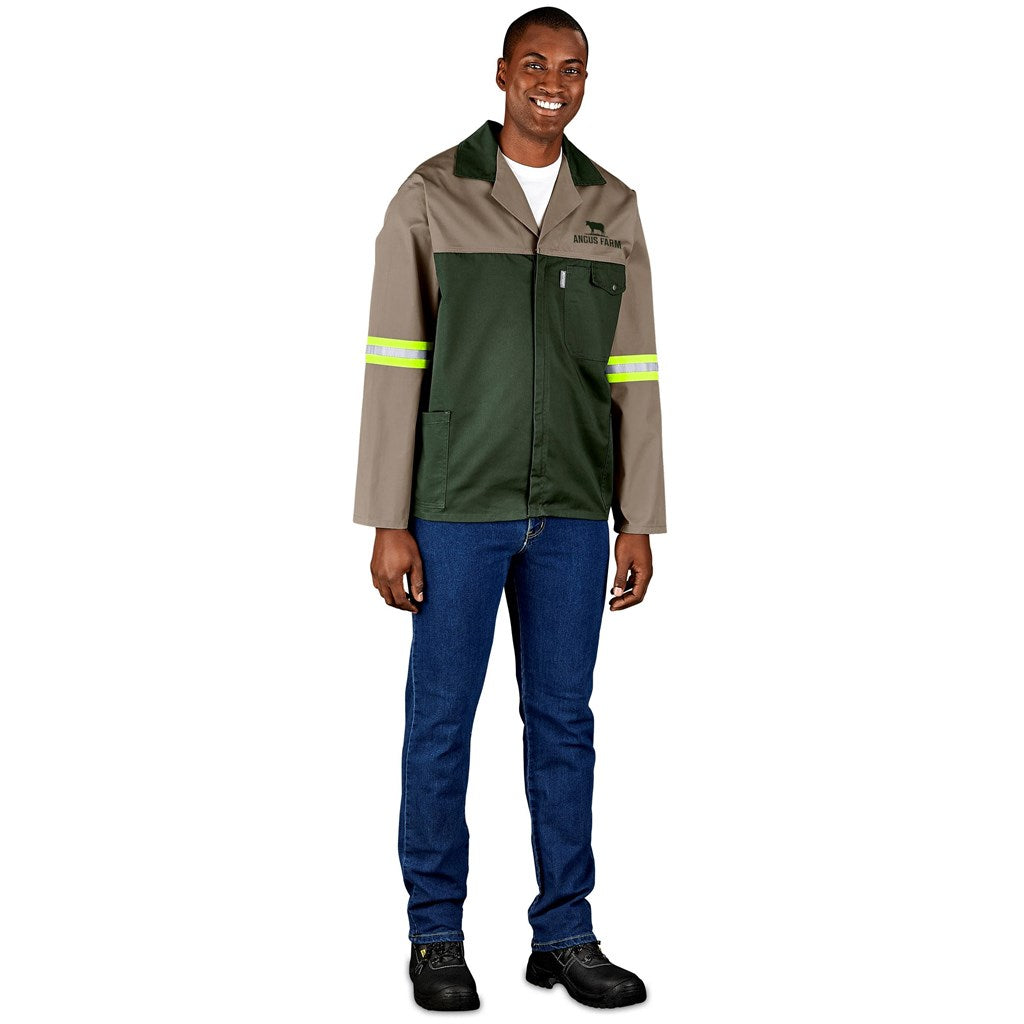 Site Premium Two-Tone Polycotton Jacket - Reflective Arms - Yellow Tape-12