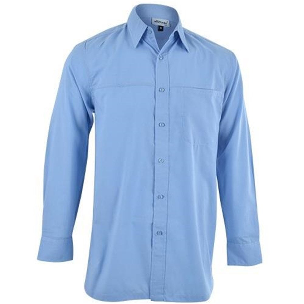Mens Harry Casual Long Sleeve Shirt - Sky Blue-0