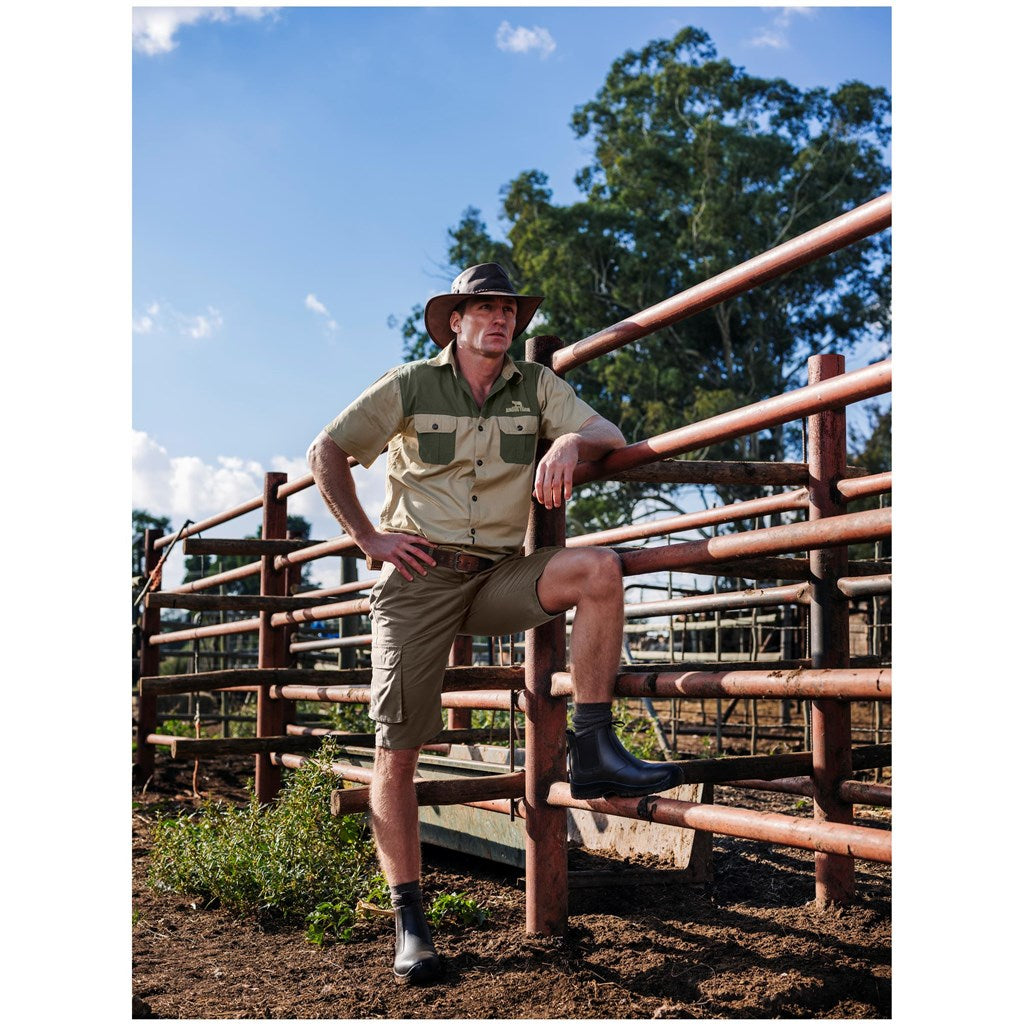 Mens Short Sleeve Serengeti 2-Tone Bush Shirt-6