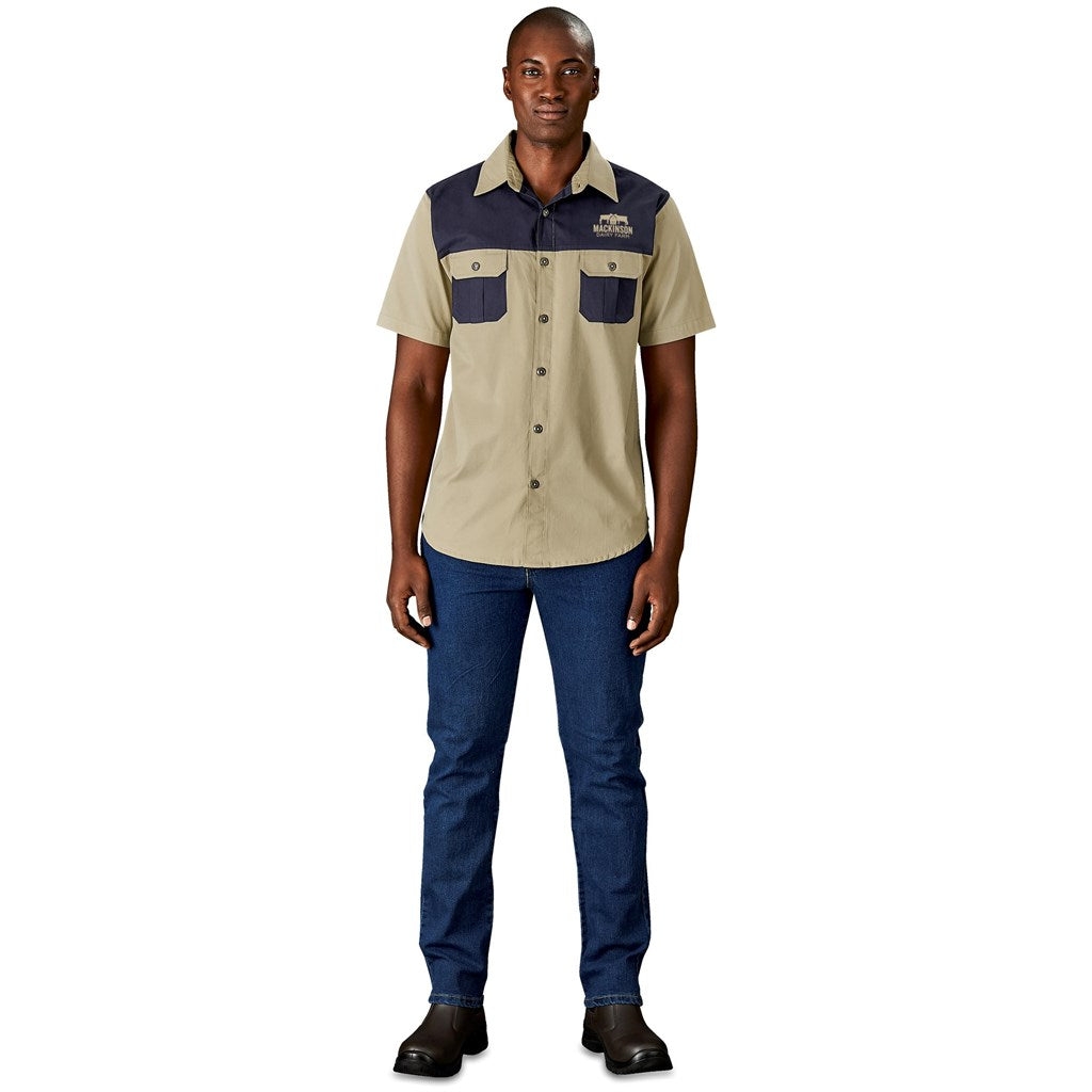 Mens Short Sleeve Serengeti 2-Tone Bush Shirt-26