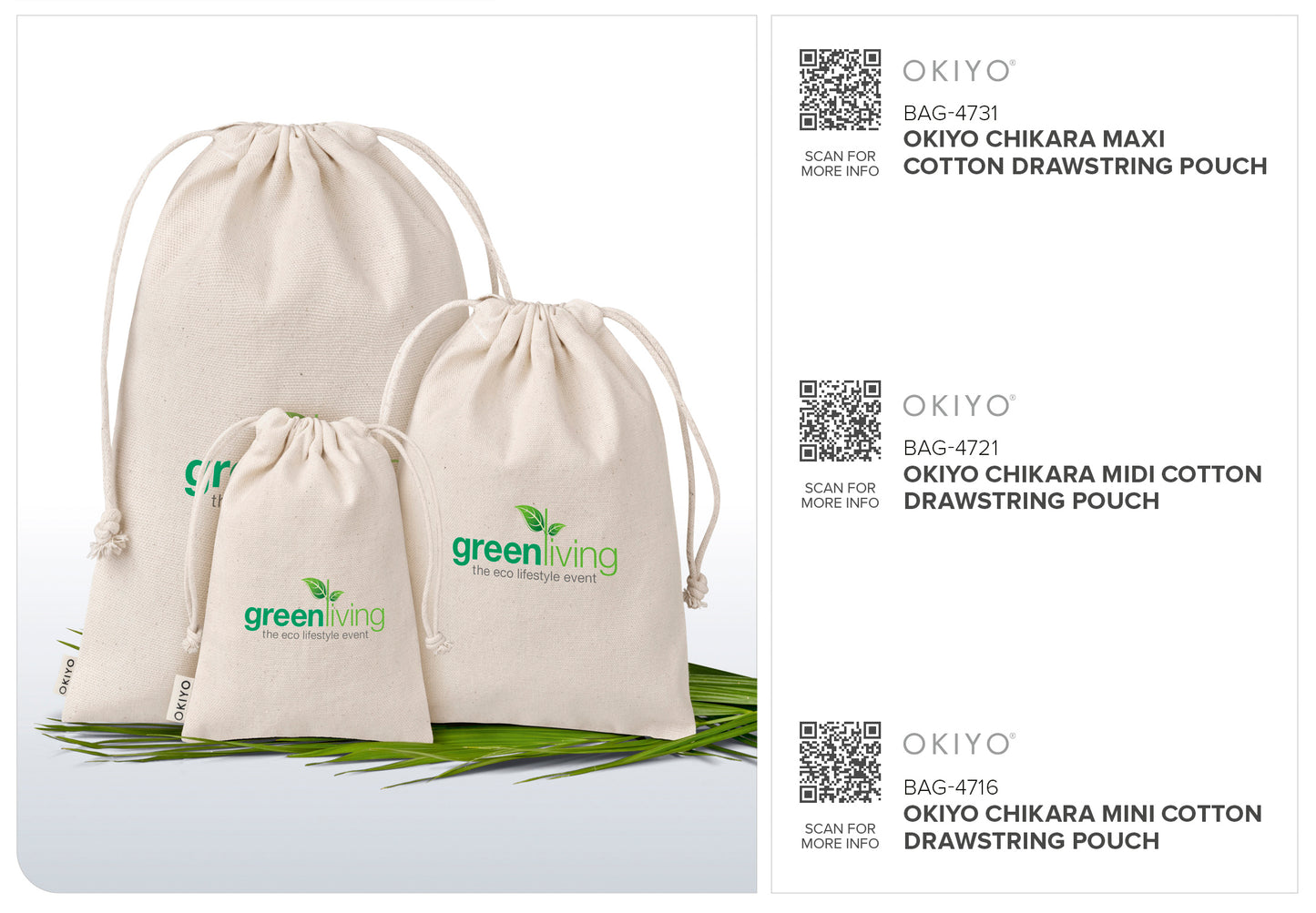 Okiyo Chikara Mini Cotton Drawstring Pouch-4