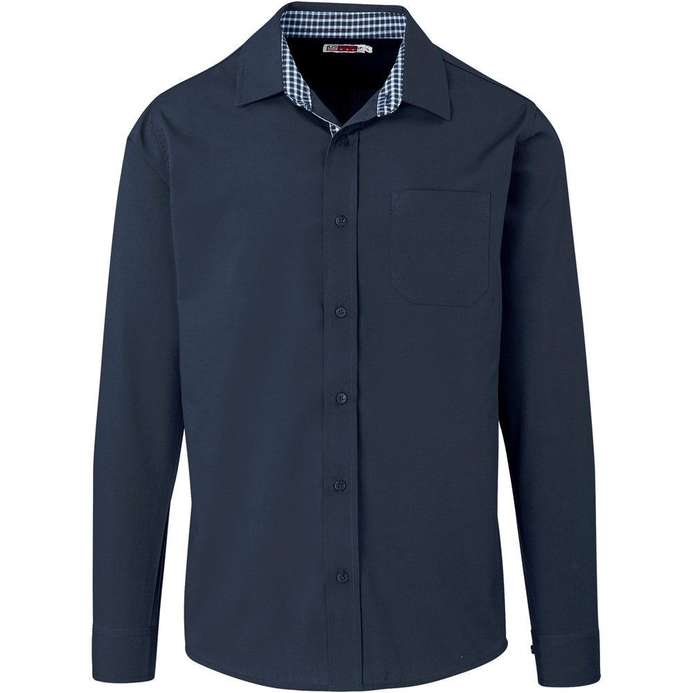 Mens Long Sleeve Warrington Shirt - Navy-0