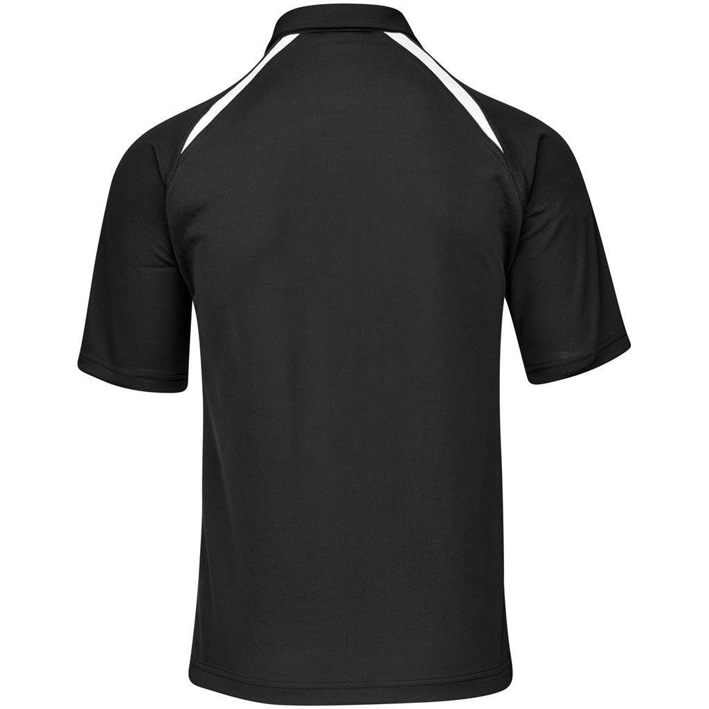 Mens Splice Golf Shirt - Black White-1