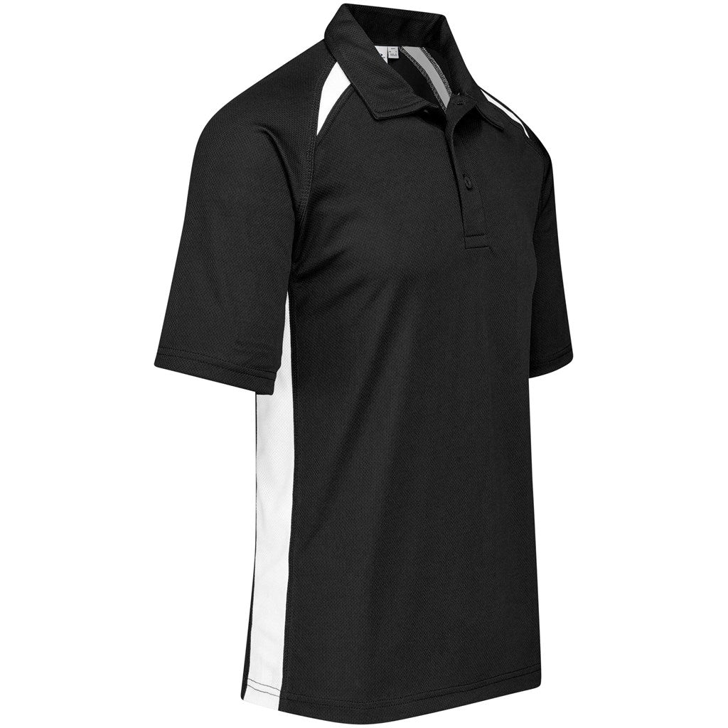 Mens Splice Golf Shirt - Black White-2