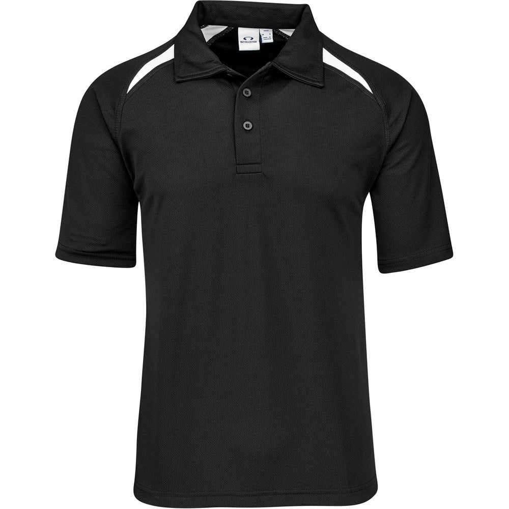 Mens Splice Golf Shirt - Black White-0