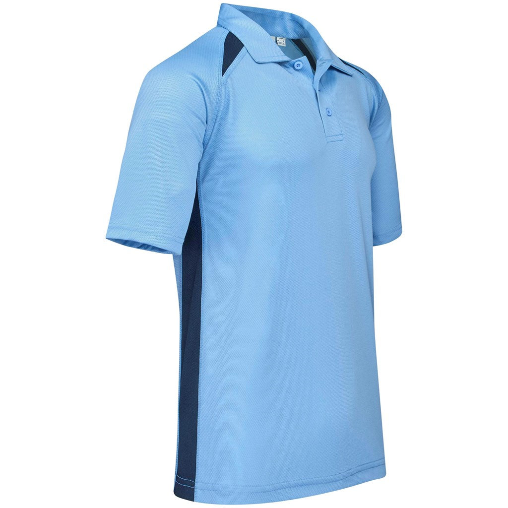 Mens Splice Golf Shirt - Light Blue-2