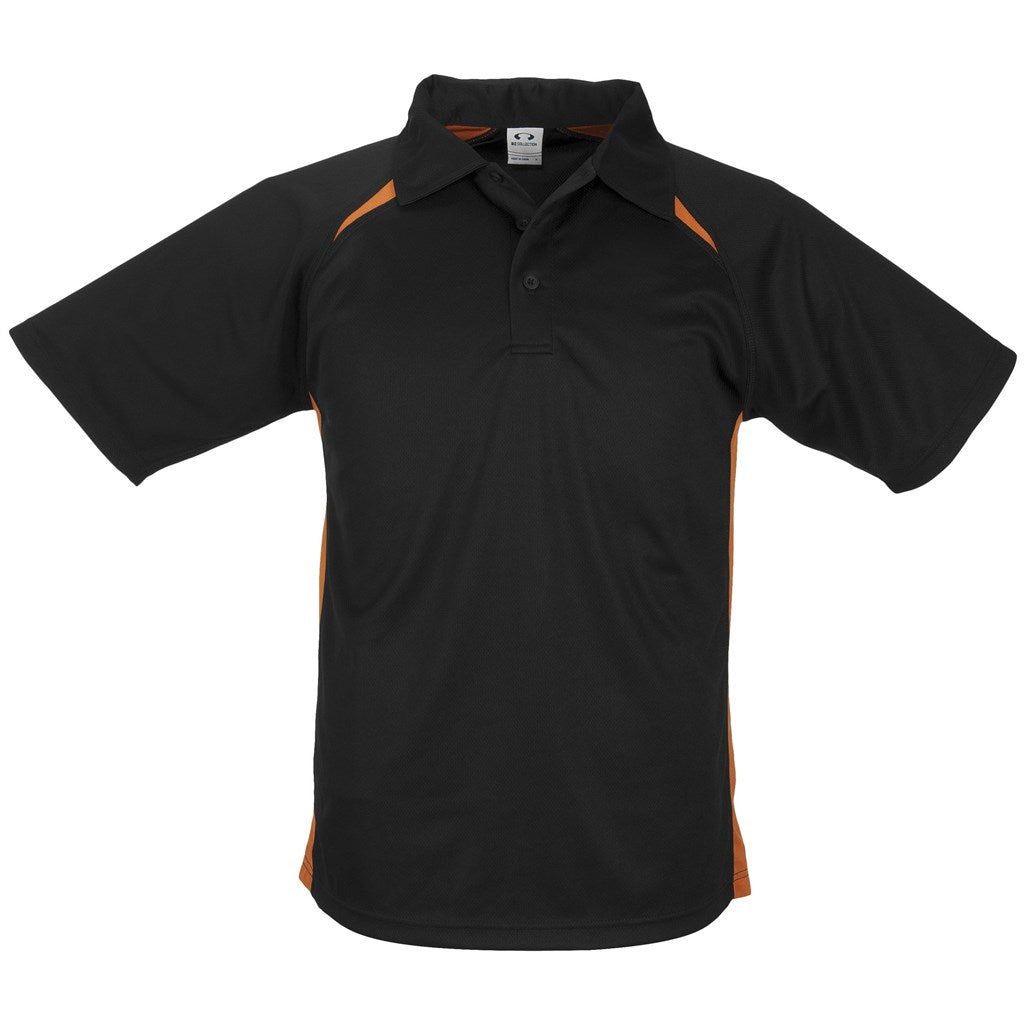 Kids Splice Golf Shirt - Black Orange-0