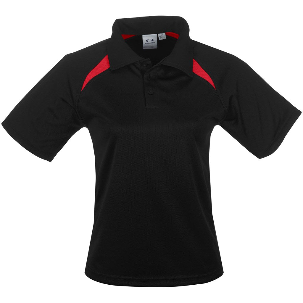 Kids Splice Golf Shirt - Black Red-0