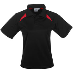 Kids Splice Golf Shirt - Black Red-0