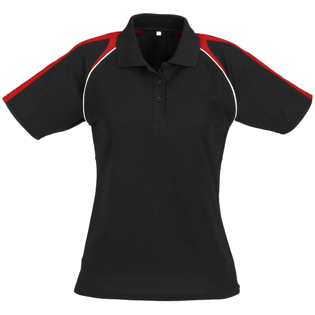 Ladies Triton Golf Shirt - Black Red-0