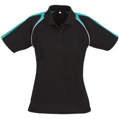 Ladies Triton Golf Shirt - Black Teal-0