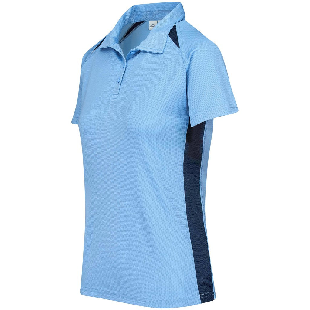 Ladies Splice Golf Shirt - Light Blue-2