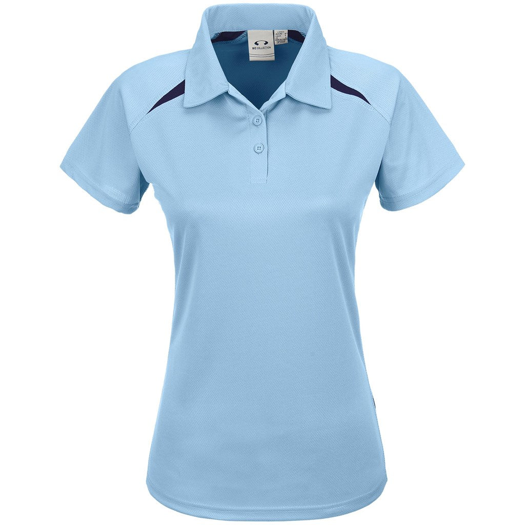 Ladies Splice Golf Shirt - Light Blue-0