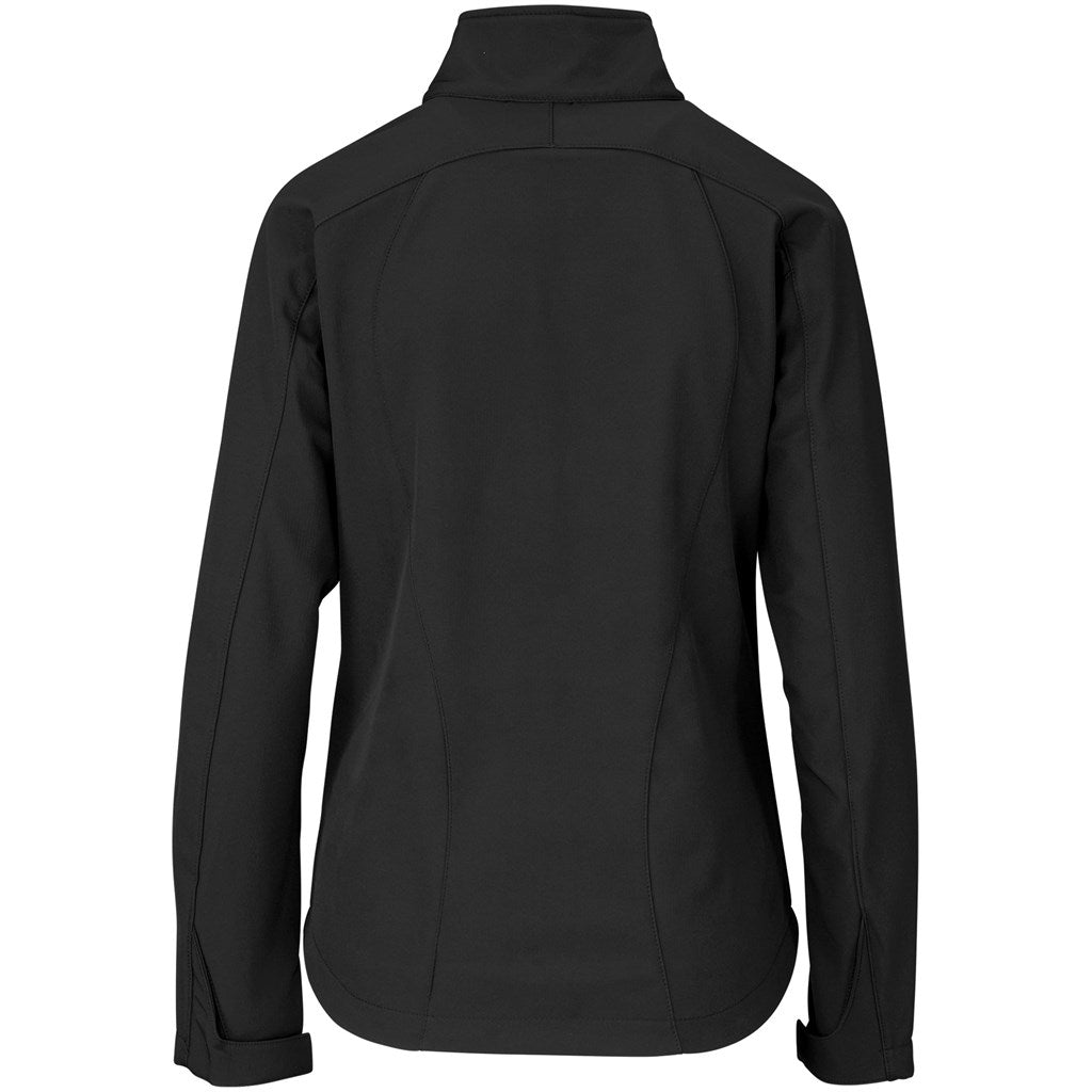 Ladies Geneva Softshell Jacket - Black Red-1