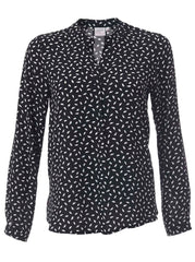 Fleur K229 L/S Blouse - Black/White-0