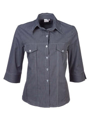 Janine B12 Classic 3/4 Blouse - Navy-0