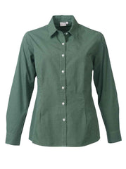 Ladies Sloane Minimal Check K262 L/S Blouse - Sage-0