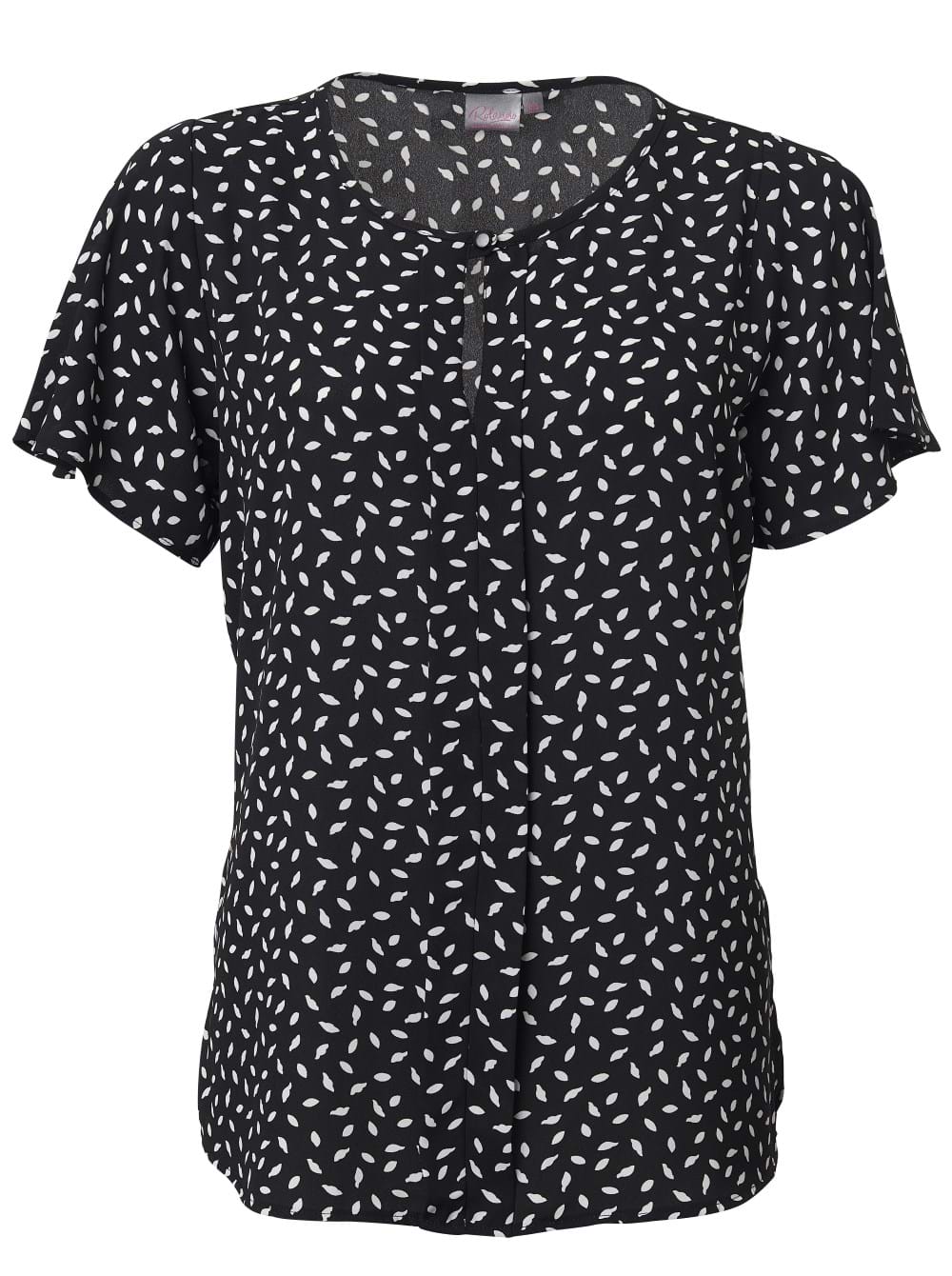 Fleur K229 S/S Blouse - Black/White-0