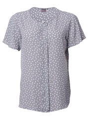 Fleur K229 S/S Blouse - Grey/White-0