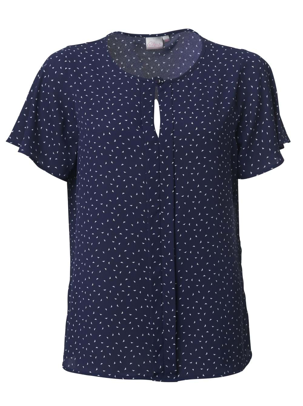 Venice K231 S/S Blouse - Navy/White-0