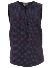 Kaylee K222 S/Less Blouse - Navy/White-0