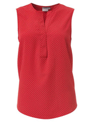 Kaylee K222 S/Less Blouse - Red/White-0