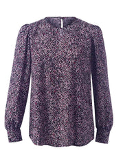 Paris K264 L/S Blouse - Plum Multi Speckles-0