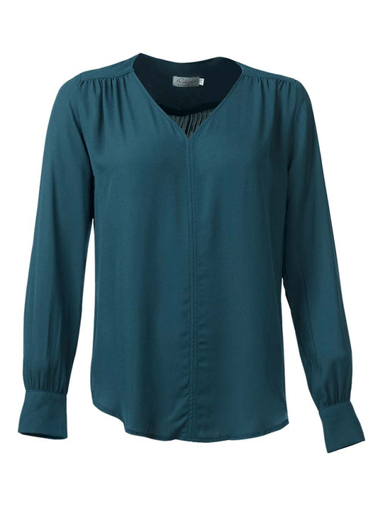 Morgan K261 L/S Blouse - Teal-0