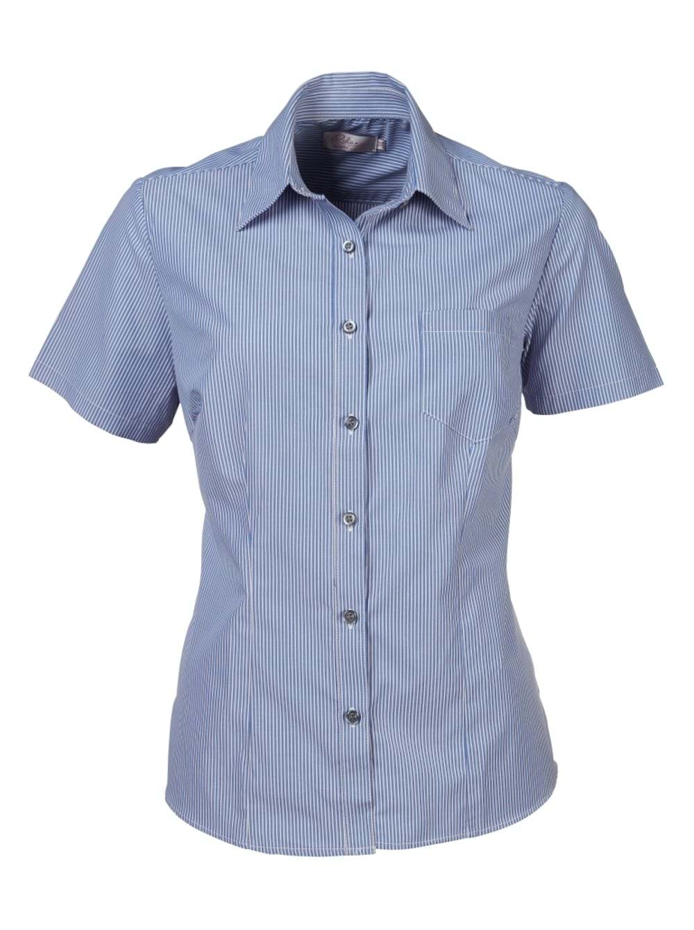 Wendy K124 S/S Blouse - Blue/White-0