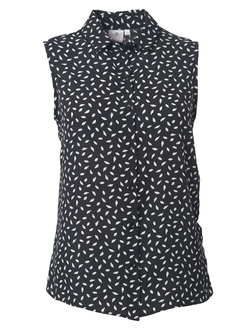 Fleur K229 S/Less Blouse - Black/White-0