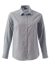 Ladies Tate Oxford K373 L/S Blouse -Grey-0