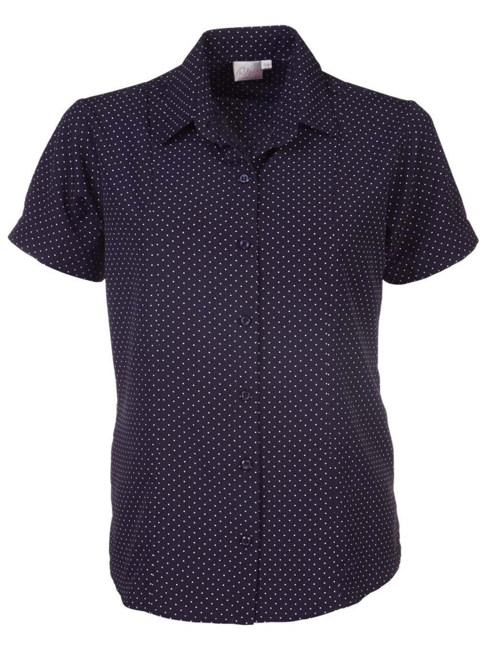 Zoe K222 S/S Blouse - Navy-0