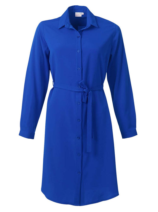 Celeste K225 L/S Shirt Dress - Sapphire