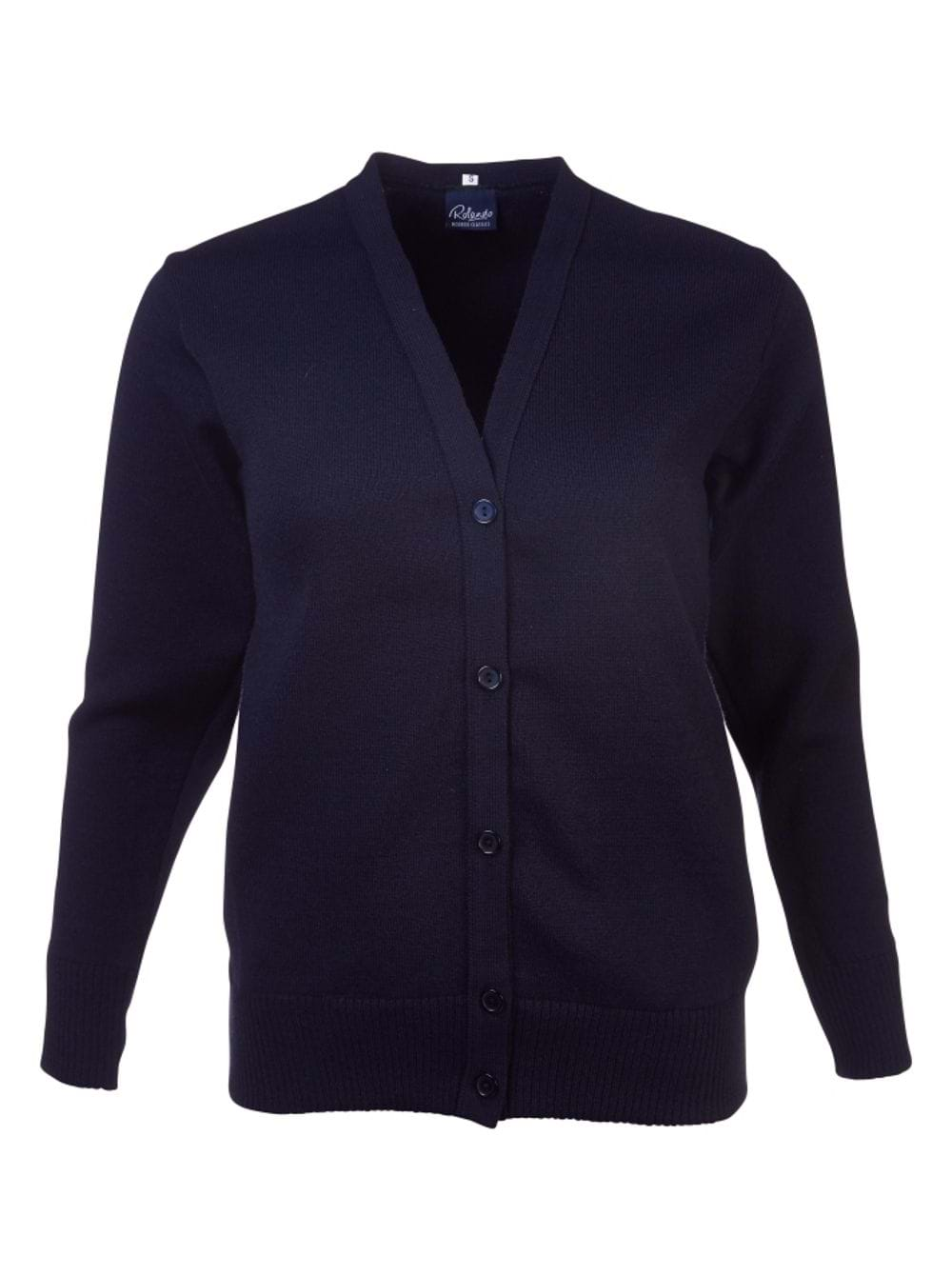 Ladies Basic L/S Cardigan - Navy-0