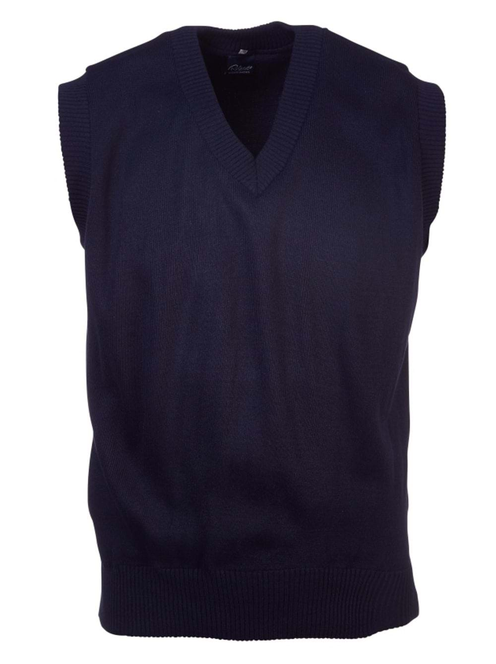 Mens Basic S/Less Knitwear - Navy-0