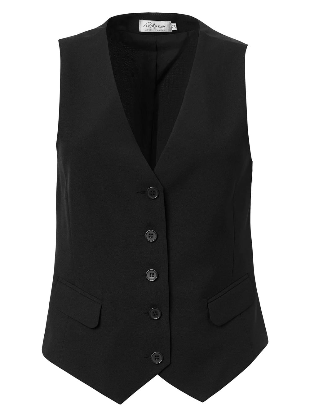 Ladies Dominique Waistcoats- Fabric 869 Black-0