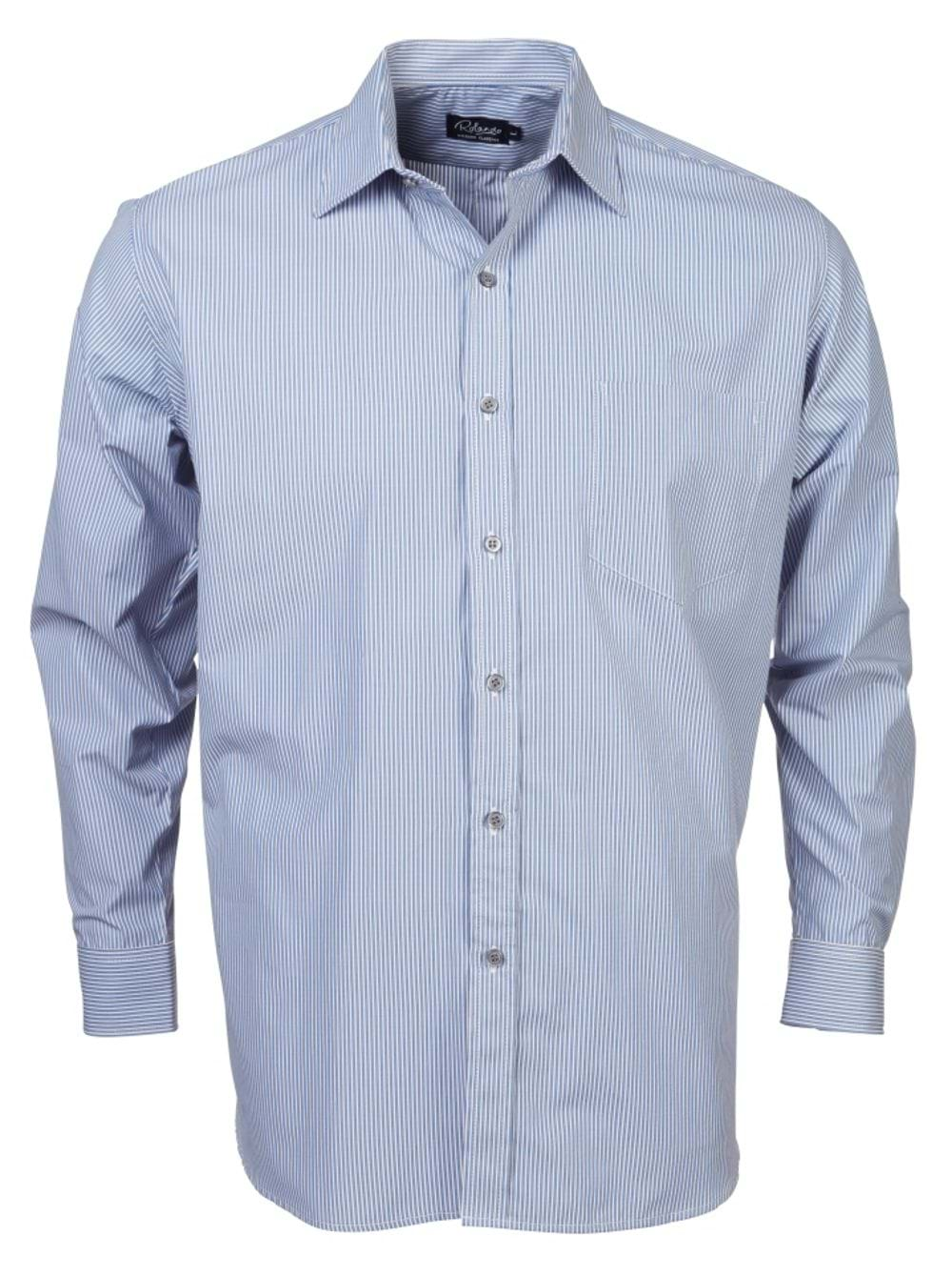 Mens K124 L/S Shirt - Blue/White-0