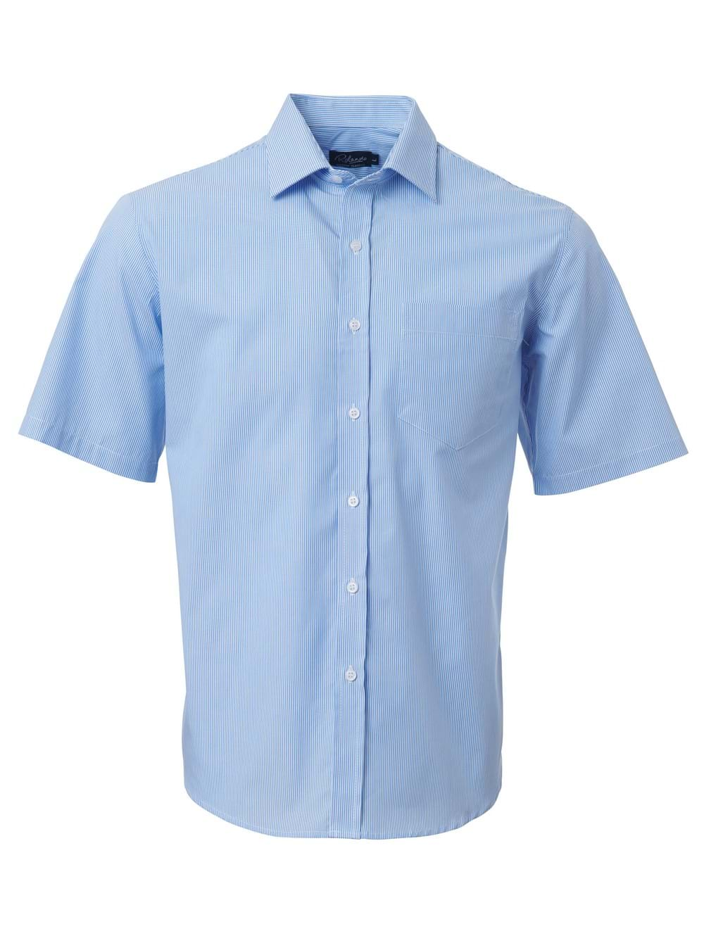 Mens K218 S/S Shirt - Blue/White-0