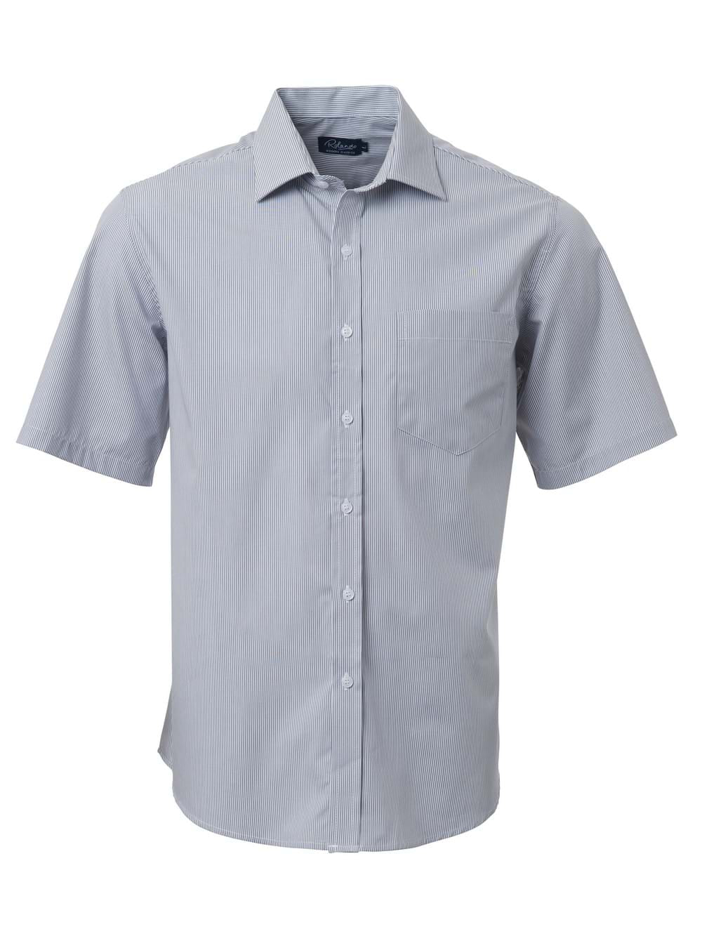 Mens K218 S/S Shirt - Grey/White-0