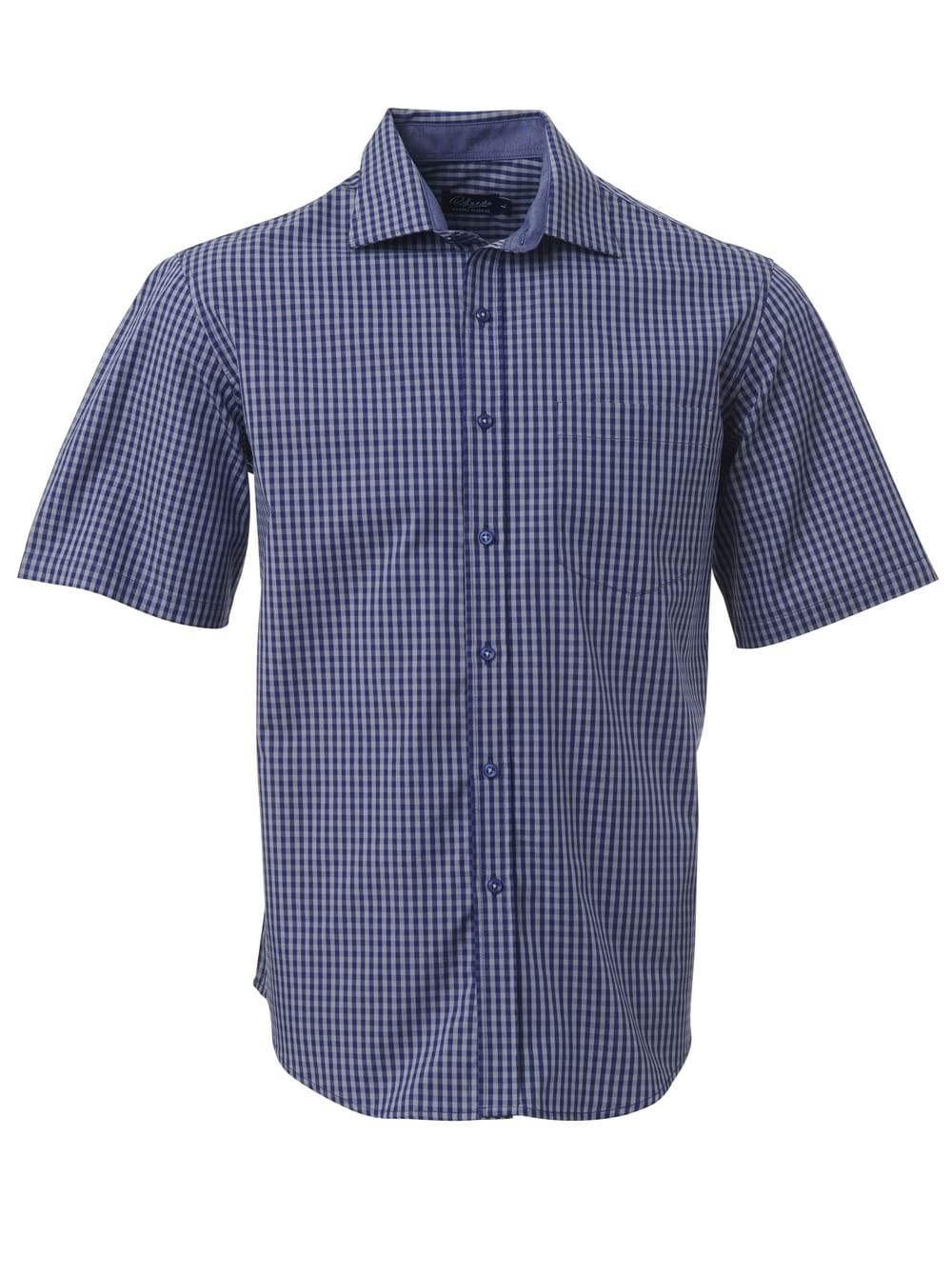 Mens Heath K233 S/S Shirt - Navy/Grey-0