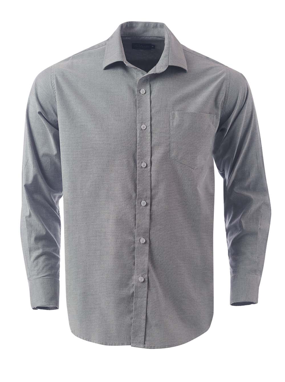 Mens Tate Oxford K373 L/S Shirt - Grey-0