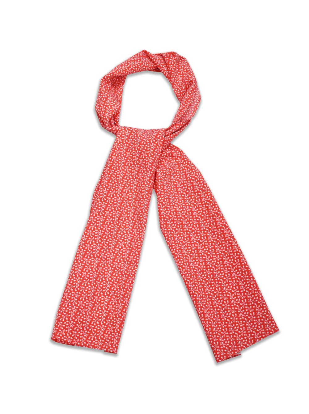 Ladies Scarf Minimal Tulip Print - Coral-0