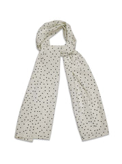 Ladies Scarf Polka Dot Print - Cream-0