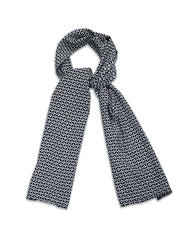 Ladies Scarf Geometric Floral Print -Grey-0