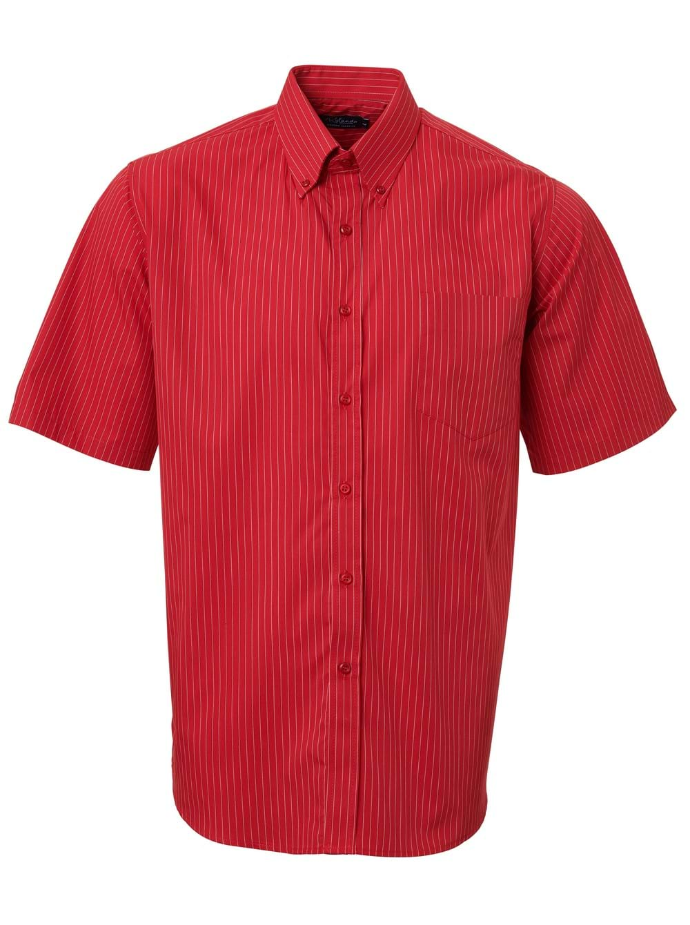 Mens K202 Stripe S/S Shirt - Red-0