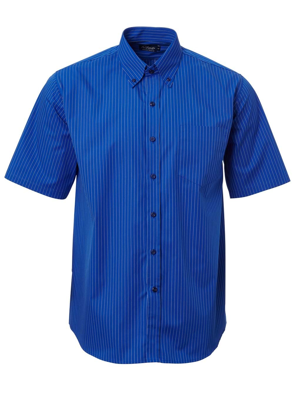 Mens K202 Stripe S/S Shirt - Royal-0