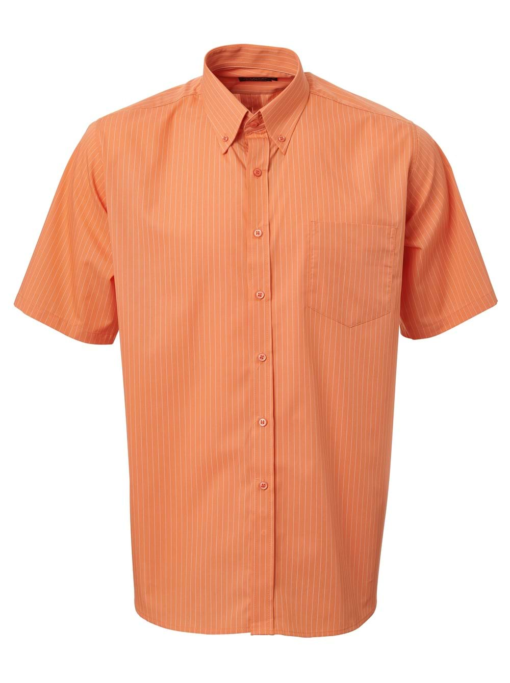 Mens K202 Stripe S/S Shirt - Tangerine-0