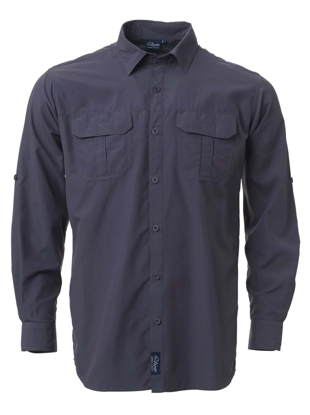 Mens K224 L/S Shirt - Charcoal-0