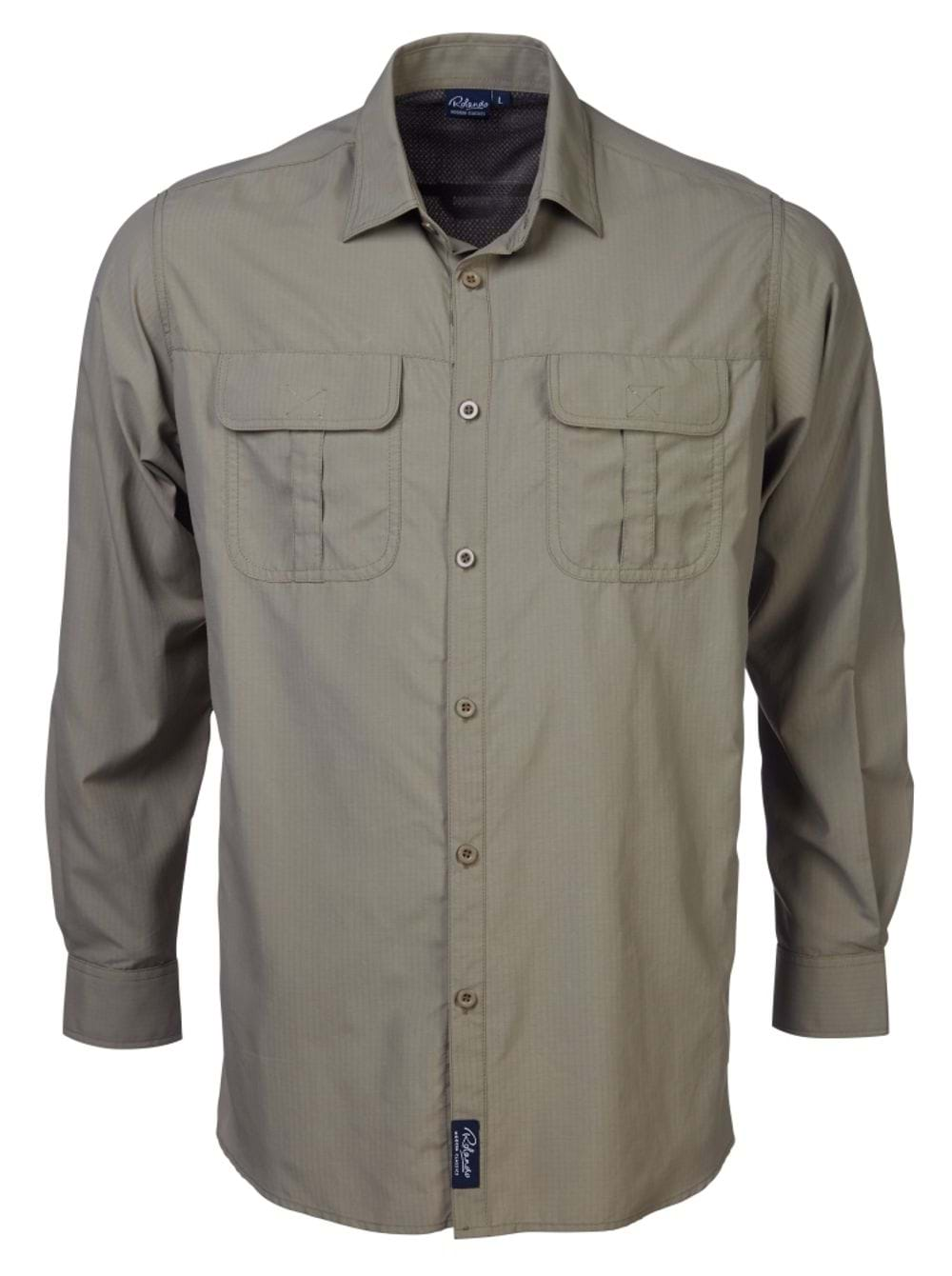 Mens K224 L/S Safari Shirt - Khaki-0