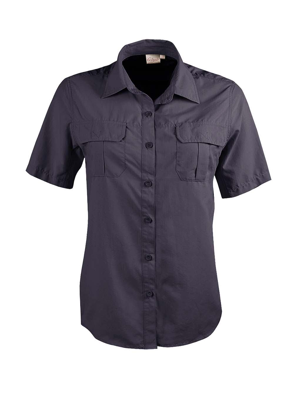 Ladies Safari S/S Blouse - Charcoal-0